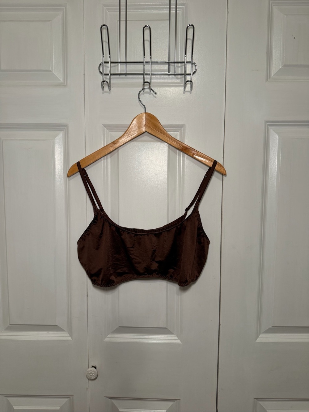 Skims Satin Brown Bralette